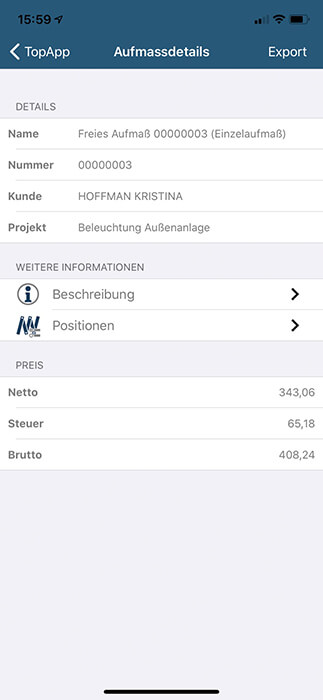 TopApp Aufmass